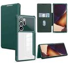 For Samsung Galaxy Note20 Ultra Magnetic Flip Leather Phone Case(Dark Green) - 1