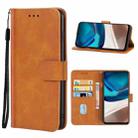 For Motorola Moto G42 Leather Phone Case(Brown) - 1