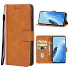 For OPPO Reno8 Lite Leather Phone Case(Brown) - 1