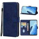 For OPPO Reno8 Lite Leather Phone Case(Blue) - 1