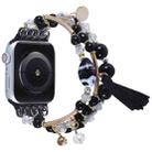 Round Bead Chain Watch Band For Apple Watch Series 8&7 41mm / SE 2&6&SE&5&4 40mm / 3&2&1 38mm(Black) - 1