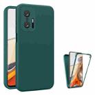 For Xiaomi 11T Pro Imitation Liquid Silicone 360 Full Body Phone Case(Dark Green) - 1