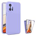 For Xiaomi 11T Pro Imitation Liquid Silicone 360 Full Body Phone Case(Purple) - 1