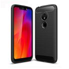 For Motorola Moto G7 Play US Version Brushed Texture Carbon Fiber TPU Case(Black) - 1