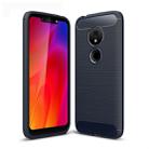 For Motorola Moto G7 Play US Version Brushed Texture Carbon Fiber TPU Case(Navy Blue) - 1