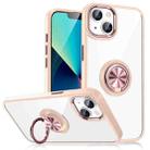 For iPhone 13 Ring Holder TPU+Acrylic Phone Case(Rose Gold) - 1