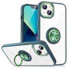 For iPhone 13 Pro Ring Holder TPU+Acrylic Phone Case (Green) - 1