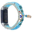 For Fitbit Charge 5 Eye Bead Chain Watch Band(Lake Blue) - 1