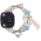For Fitbit Versa 3 / Sense Round Bead Chain Watch Band(Pink) - 1