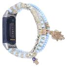 For Fitbit Charge 5 Palm Bead Chain Watch Band(Blue) - 1