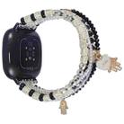 For Fitbit Versa 3 / Sense Palm Bead Chain Watch Band(Black) - 1