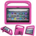 For Amazon Fire 7 2022 Handle EVA Shockproof Tablet Case with Triangle Holder(Rose Red) - 1