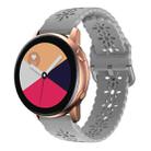 For Samsung Galaxy Watch4 20mm Plum Blossom Hollowed Silicone Watch Band(Light Grey) - 1
