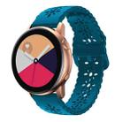 For Samsung Galaxy Watch4 20mm Plum Blossom Hollowed Silicone Watch Band(Rock Cyan) - 1