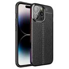 For iPhone 14 Pro Litchi Texture TPU Phone Case (Black) - 1