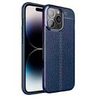 For iPhone 14 Pro Litchi Texture TPU Phone Case (Blue) - 1