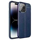 For iPhone 14 Pro Max Litchi Texture TPU Phone Case (Blue) - 1