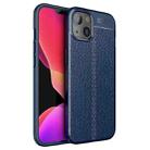 For iPhone 14 Plus Litchi Texture TPU Phone Case  (Blue) - 1