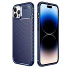 For iPhone 14 Pro Carbon Fiber Texture TPU Phone Case (Blue) - 1