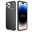 For iPhone 14 Pro Max Carbon Fiber Texture TPU Phone Case (Black) - 1