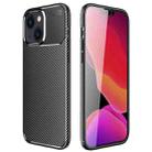 For iPhone 14 Plus Carbon Fiber Texture TPU Phone Case  (Black) - 1