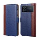 For vivo iQOO 9 5G Ostrich Texture Horizontal Flip Leather Case(Blue) - 1