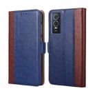 For vivo Y76s China / Y74s Ostrich Texture Horizontal Flip Leather Case(Blue) - 1