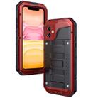 For iPhone 11 Dustproof Shockproof Waterproof Silicone + Metal Protective Case(Red) - 1