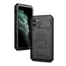 For iPhone 11 Pro Max Dustproof Shockproof Waterproof Silicone + Metal Protective Case(Black) - 1