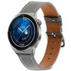 For Samsung Galaxy Watch4 20mm Plain Weave Genuine Leather Watch Band(Grey) - 1