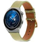 For Huawei Watch GT 3 Pro 22mm Plain Weave Genuine Leather Watch Band(Avocado Green) - 1