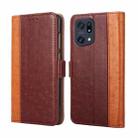 For OPPO Find X5 Pro Ostrich Texture Flip Leather Case(Brown) - 1