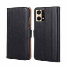 For OPPO Reno7 4G / F21 Pro 4G Ostrich Texture Flip Leather Case(Black) - 1