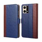 For OPPO Reno7 4G / F21 Pro 4G Ostrich Texture Flip Leather Case(Blue) - 1