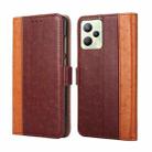 For OPPO Realme C35 Ostrich Texture Flip Leather Case(Brown) - 1