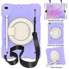 For iPad 10.2 2019/10.2 2020/10.2 2021 Silicone + PC Full Body Protection Tablet Case With Holder & Strap(Purple) - 1