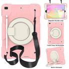 For iPad 10.2 2019/10.2 2020/10.2 2021 Silicone + PC Full Body Protection Tablet Case With Holder & Strap(Pink) - 1