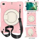 For iPad 9.7 2018 Silicone + PC Full Body Protection Tablet Case With Holder & Strap(Pink) - 1