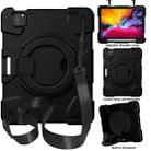 For iPad Pro 11 2020/Pro 11 2018/Air 2020/Air 2022 Silicone + PC Full Body Protection Tablet Case With Holder & Strap(Black) - 1