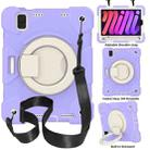 For iPad mini 2021 Silicone + PC Full Body Protection Tablet Case With Holder & Strap(Purple) - 1