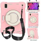 For iPad mini 2021 Silicone + PC Full Body Protection Tablet Case With Holder & Strap(Pink) - 1