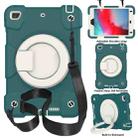 For iPad mini 4 2015/mini 2019 Silicone + PC Full Body Protection Tablet Case With Holder & Strap(Dark Green) - 1