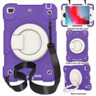 For iPad mini 4 2015/mini 2019 Silicone + PC Full Body Protection Tablet Case With Holder & Strap(Dark Purple) - 1