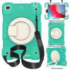 For iPad mini 4 2015/mini 2019 Silicone + PC Full Body Protection Tablet Case With Holder & Strap(Mint Green) - 1
