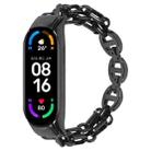 For Xiaomi Mi Band 4 / 3 Metal Chain Stainless Steel Watch Band(Black) - 1