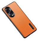 For Honor 70 Folding Holder Plain Leather Phone Case(Orange) - 1