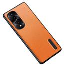 For Honor 70 Pro Folding Holder Plain Leather Phone Case(Orange) - 1