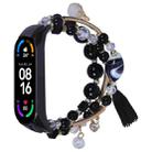 For Xiaomi Mi Band 4 / 3 Round Bead Chain Watch Band(Black) - 1