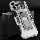 For iPhone 13 Pro Max MechaWarrior Multifunctional Holder Phone Case (White) - 1