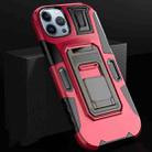 For iPhone 13 Pro Max MechaWarrior Multifunctional Holder Phone Case (Red) - 1